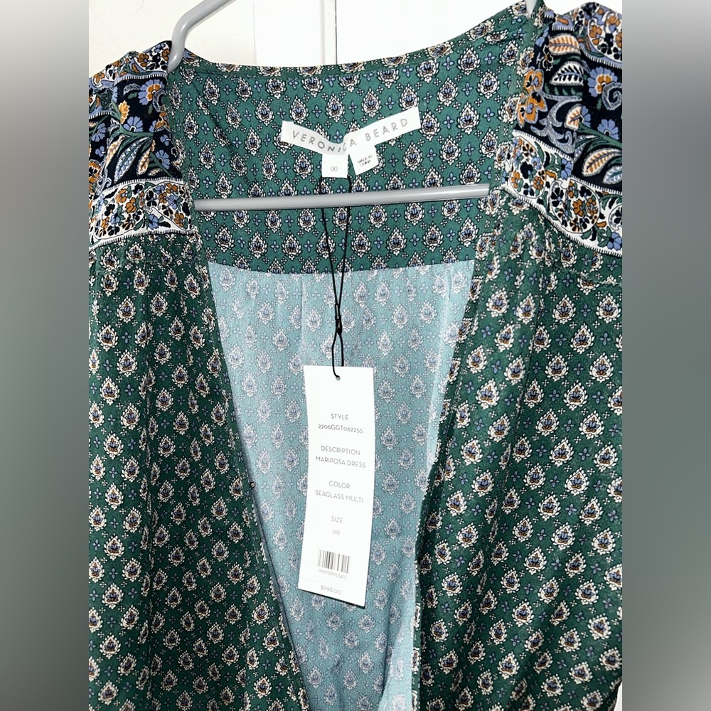 Veronica Beard Mariposa Paisley Ruched Surplus Maxi Dress - Size 00 - NWT - Picture 7 of 13